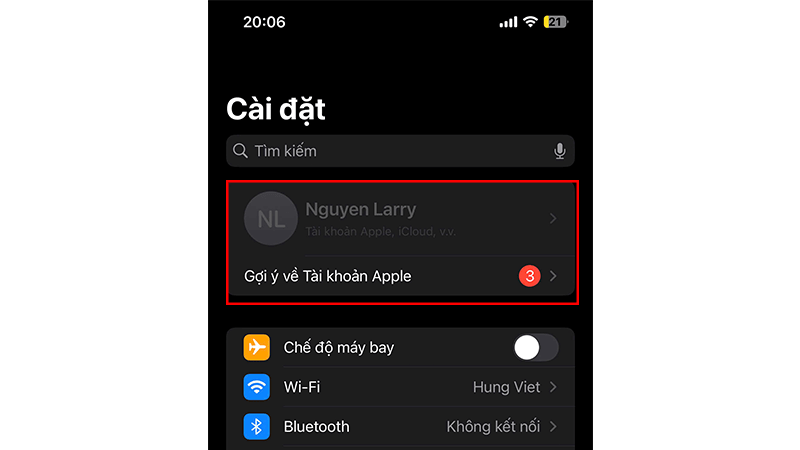 Cách ẩn iCloud trên iPhone 7