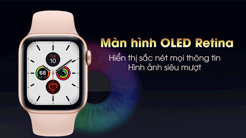 Apple Watch Series 5 44mm màn hiình đẹp