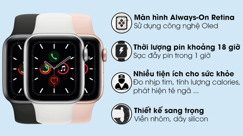 Apple Watch Series 5 44mm Cùng tính năng
