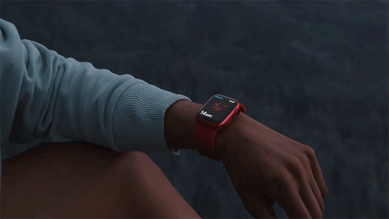 Apple Watch Series 6 40mm Viền Nhôm Dây Cao su màu đỏ thực tê